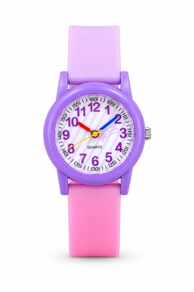 Kuyruk Yıldızı Desenli Kız Çocuk Kol Saati Pembe Mor Analog Saat ST-304410 ürün görseli 1