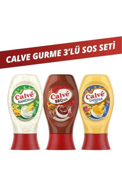 Calve Ranch Sos 245gr & Barbekü Sos 290gr & Cheddar Sos 240 gr ürün görseli 1