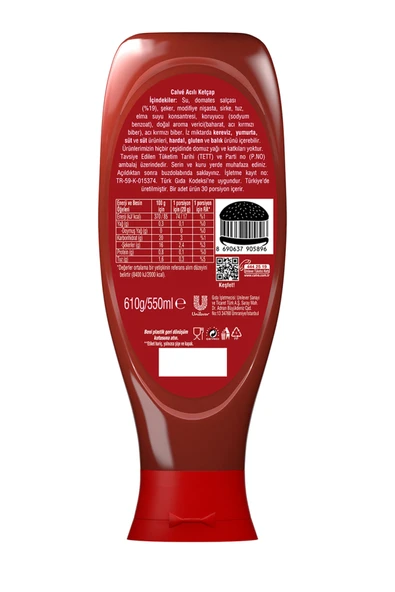 Calve Acılı Ketçap 610 gr - Resim 4