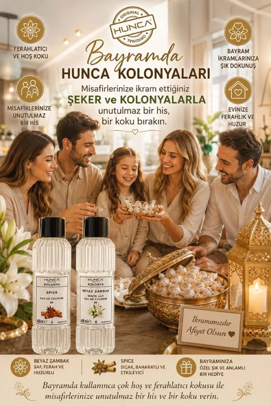 BAYRAM ÖZEL Ferahlatıcı Koku, Kalıcı EtkiTarçın Kolonyası+ Beyaz Zambak Kolonyası 400 ml ürün görseli 1