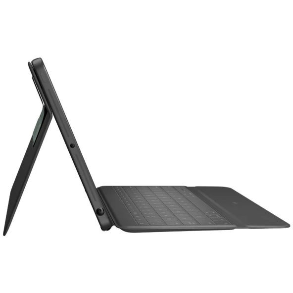 iPad için Logitech Rugged Folio (7., 8. ve 9. nesil) - Smart Connector ve dayanıklı, su sıçramasına dayanıklı klavye içeren koruyucu kılıf, Alman QWERTZ düzeni - siyah ürün görseli 1