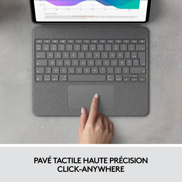 Logitech COMBO TOUCH GREY FRA CENTRAL Gri - Resim 4