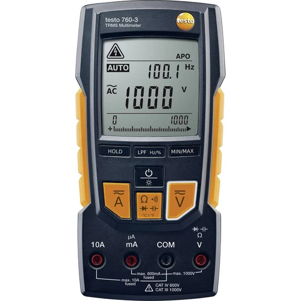 testo - 760-3 - 0590 7603 - Akım, voltaj, direnç ve diğer birçok elektriksel parametreyi ölçmek için dijital multimetre ürün görseli 1