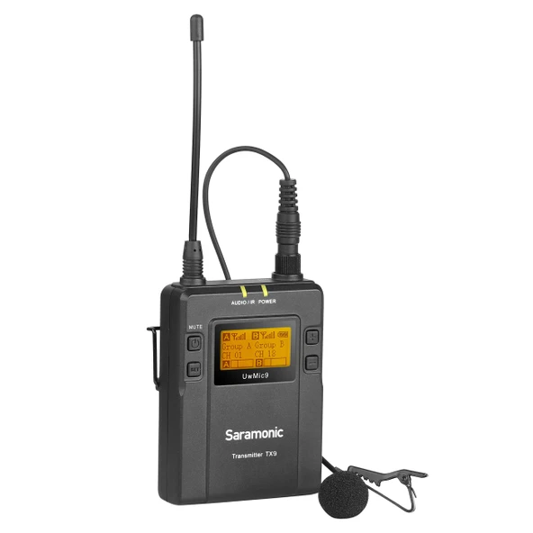 UwMic9 kablosuz ses sistemi için Saramonic TX9 mikrofonlu verici ürün görseli 1