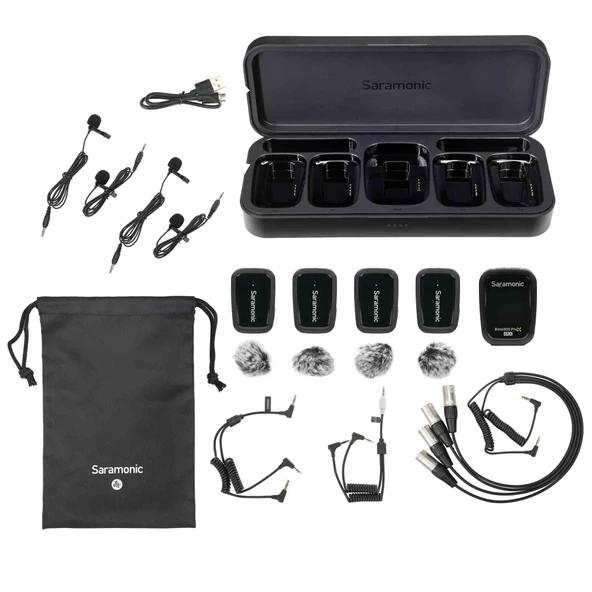 Saramonic Blink 500 Prox B8 4 Kişilik Versiyon, Kablosuz Yaka Mikrofonu, 2,4GHz, 100m Menzil, 4 Verici ve 1 Alıcı, 24-Bit Ses, DSLR, Video Kamera, Akıllı Telefon, YouTube, Röportaj için ürün görseli 1