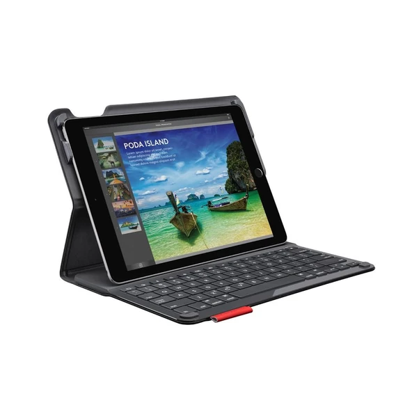Apple iPad Air 2 karbon siyahı için entegre QWERTY klavyeli Logitech Type+ koruyucu kılıf ürün görseli 1