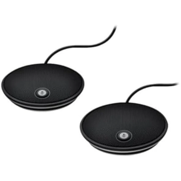 Logitech Business Business Group Genişletme Mikrofonları, 20 Toplantı Katılımcısı için 2x Ek Mikrofon, Bluetooth, Sessiz, LED Göstergeler, Grup Web Kameralarıyla Uyumlu - Siyah, 989-000171 ürün görseli 1