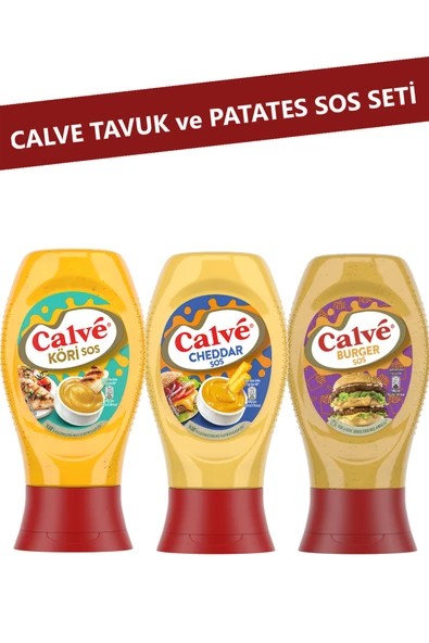 Calve Tavuk ve Patates Sos Seti 3’lü (Burger, Köri, Cheddar Sos) ürün görseli 1
