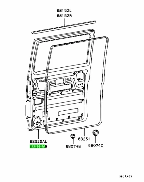 Kapı L300 Orta Camlı Sağ (Oem No:Mb506788) ürün görseli 1