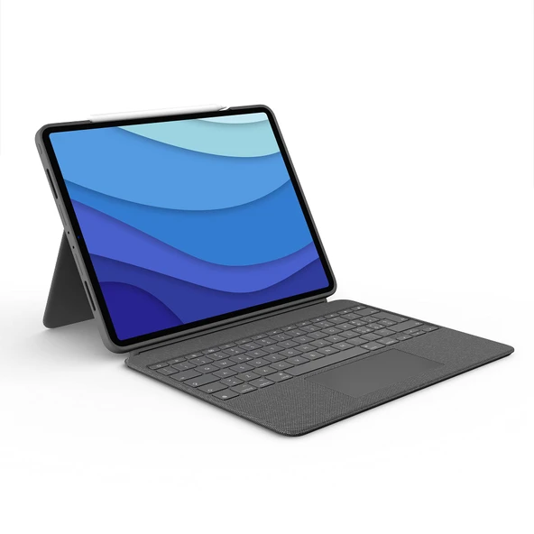 iPad Pro 12,9" (5 Ocak - 2021) için Logitech Combo Touch Klavye Kılıfı - Çıkarılabilir Arkadan Aydınlatmalı Klavye, Her Yere Tıklanabilen İzleme Paneli, Akıllı Konektör - İtalyanca Klavye ürün görseli 1