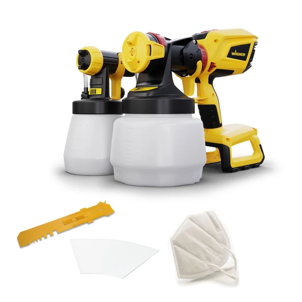 WAGNER akülü boya püskürtme sistemi W 600 FLEXiO 18V (pil ve şarj cihazı dahil değildir), duvar ve lateks boyaları, vernikler ve cilalar için, kap 1300 ml + 800 ml ürün görseli 1