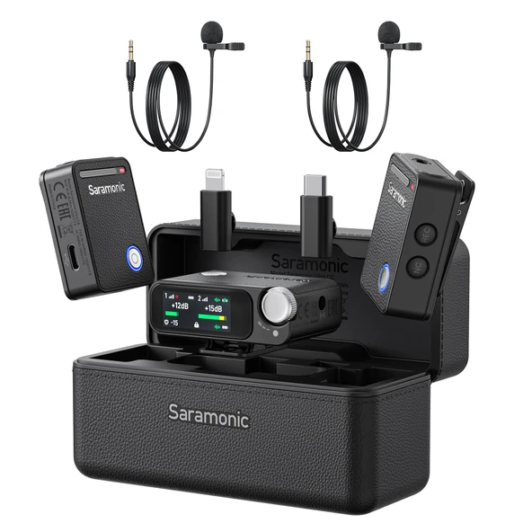 Saramonic Ultra Kablosuz Yaka Mikrofonu, 32-Bit Kayan Kayıt, Zaman Kodu Senkronizasyonu, IPX5 Su Geçirmez, 300M, 130dB SPL, iPhone Android Kameralar için Kablosuz Mikrofon Cep Telefonu, Akıllı Telefon ürün görseli 1