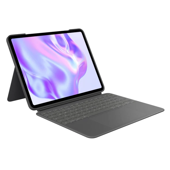 Logitech Combo Touch iPad Pro 13 inç (M4 ve M5) (2024 ve 2025) Klavye Kılıfı - Çıkarılabilir arkadan aydınlatmalı klavye ve tutucu, rahat yazma, çoklu kullanım modu, DEU QWERTZ grafit ürün görseli 1