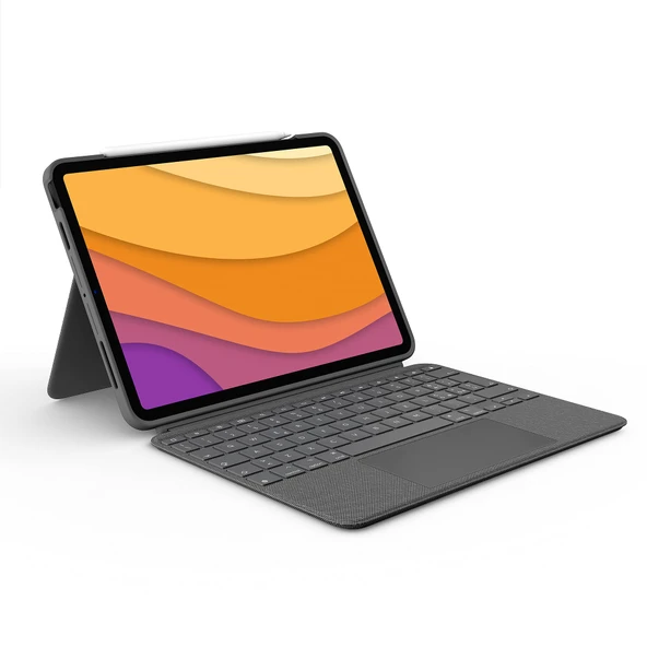 Logitech Combo Touch iPad Air (4. ve 5. Nesil - 2020, 2022) Klavye Kılıfı, İtalyanca QWERTY düzeni - Gri ürün görseli 1