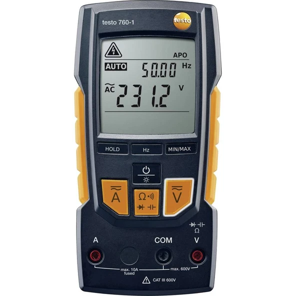 Testo 760-1 el tipi dijital multimetre, CAT III, CAT IV 600V ac / 10A ac, 40M? ürün görseli 1
