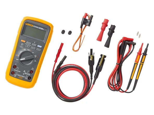 Fluke True-RMS 87V Max Dijital Multimetre, Kurşunlu Güneş Test Kiti, 1000V CAT III, 1000V Suya ve Toza Dayanıklı Kılıf, MC4 Test Uçları ve Çanta ürün görseli 1