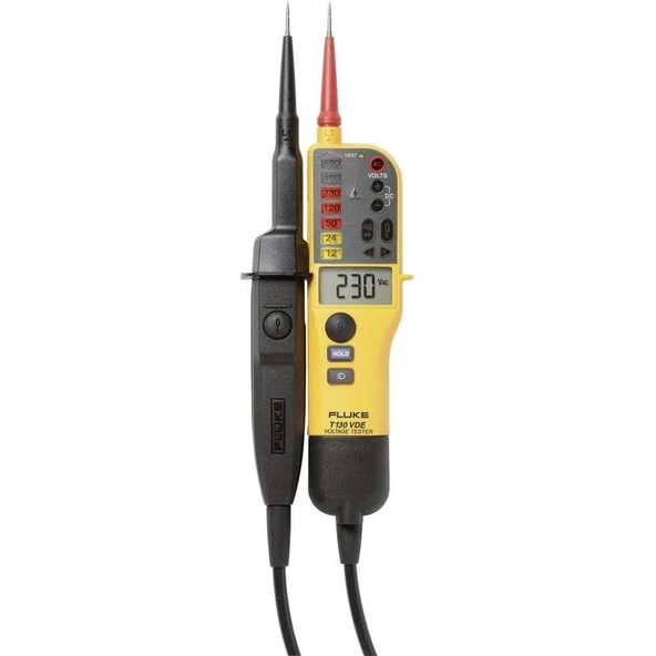 Arkadan aydınlatmalı LCD ekranlı Fluke T130 voltaj ve süreklilik test cihazı. ürün görseli 1