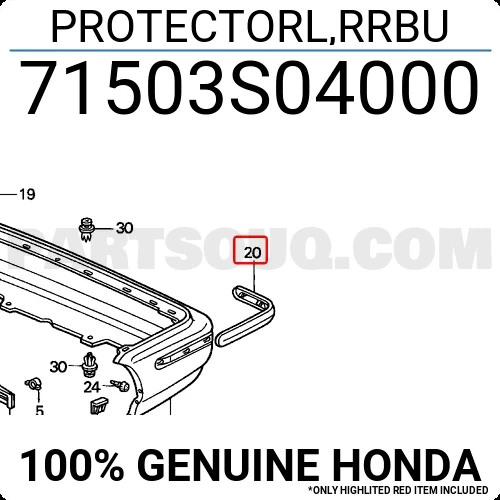 Tampon Bandı Civic Arka  1996-1998 Sol Sedan (Oem No:71503S04000) ürün görseli 1
