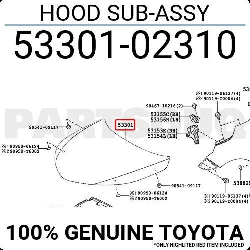Motor Kaputu Corolla 2019 Sonrası (Oem No:5330102390) ürün görseli 1