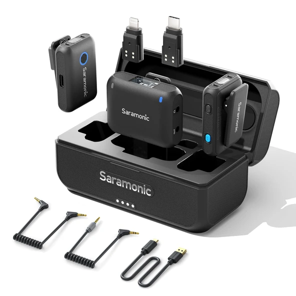 Saramonic Blink500B2+ Yaka Mikrofonu Kablosuz, Kablosuz Yaka Mikrofonu iPhone 15 için Cep Telefonu Android Bilgisayar Kameraları, Röportaj için Mini Mikrofon Vlog Canlı Yayın Podcast Video Kaydı ürün görseli 1