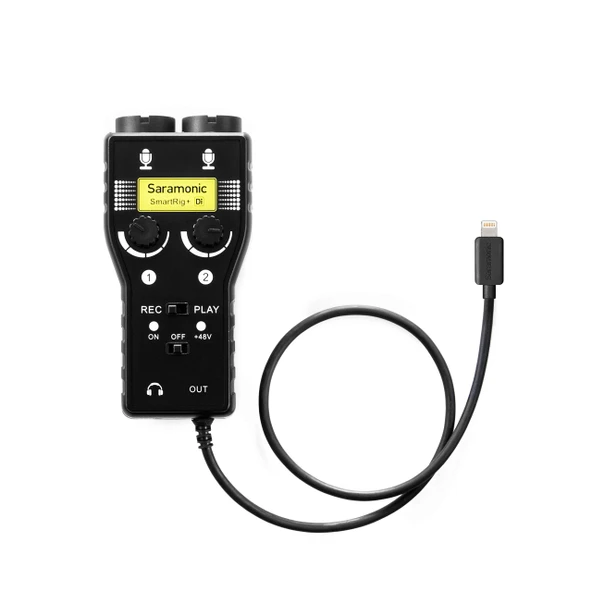 Lightning özellikli Apple iPhone ve iPad için XLR, 1/4 inç ve 1/8 inç Saramonic 2K ses arabirimi (SmartRig+Di) ürün görseli 1