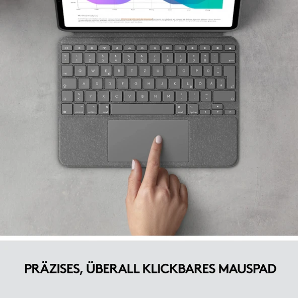 Logitech Tablet Klavye, Gri, Klavye Kılıfı - Resim 4