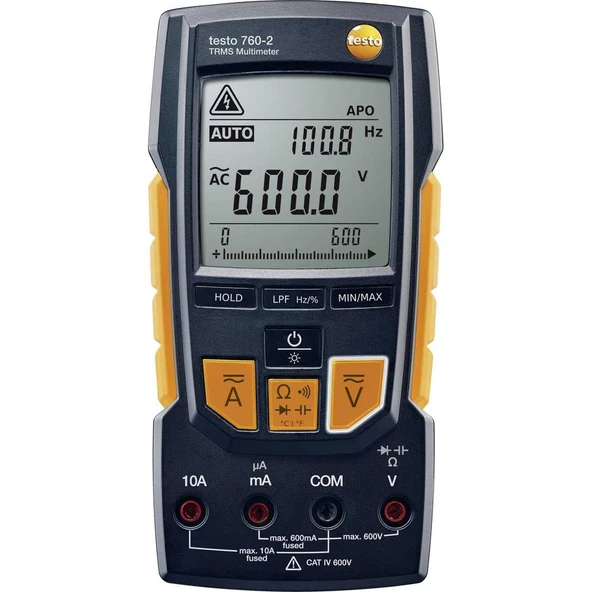 testo - 760-2 - 0590 7602 - Akım, voltaj, direnç ve diğer birçok elektriksel parametreyi ölçmek için dijital multimetre ürün görseli 1