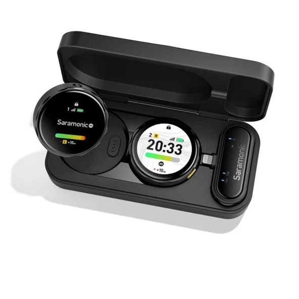 Saramonic Blink Me U2 2 Kişilik Kablosuz Mikrofon, Özel Kayıt Vericileri ve USB-C + Yıldırım Alıcıları ile ürün görseli 1