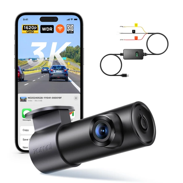 70mai 2K M310 Araç Kamerası + UP06 Arabalar için 70mai 2K M310 Mini Araç Kamerası, 1296P WDR WiFi, Gece Görüşü, Uygulama Kontrolü ile 24 Saat Park İzleme, Döngü Kayıt Çarpışma Algılama, Maks. 256GB ürün görseli 1