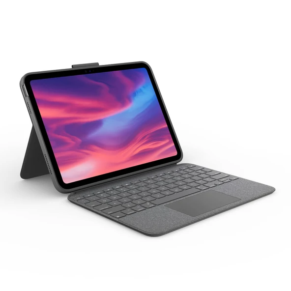 Logitech Combo Touch Kılıf ile iPad (10. Nesil ve A16) için Çıkarılabilir Klavye, Büyük Hassas İzleme Paneli, Tam Boyutlu Arkadan Aydınlatmalı Klavye, Akıllı Konektör, DEU QWERTZ-Gri ürün görseli 1