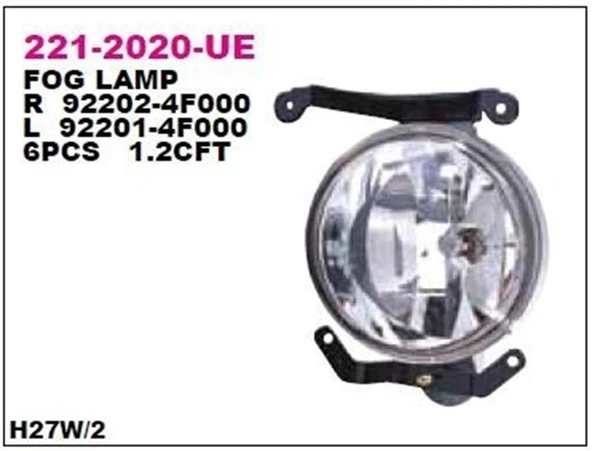 Hyundai Tucson 2019-2021 Sis Lambası Ledli Kapaklı Sağ (Oem No:92202D7600) ürün görseli 1