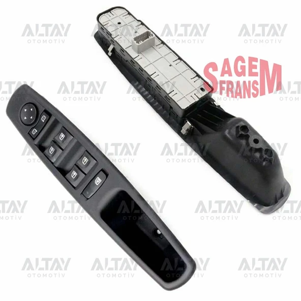 Cam Açma Düğmesi Fluence / Laguna Iıı / Scenic Iıı (Dörtlü) Ayna Ayar Düğmeli Çerçeveli 13 Pin Sol (Oem No:809610016R) ürün görseli 1