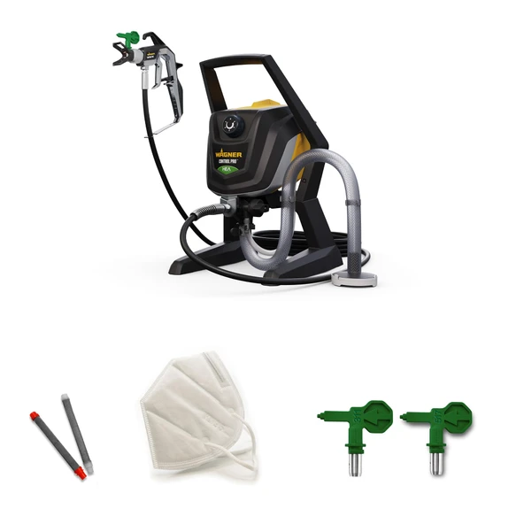 Duvar boyaları, lateks boyalar, vernikler ve cilalar için WAGNER Havasız boya püskürtme sistemi Control Pro 250 R, 15 m²-2 dk, basınç regülasyonu, 110 bar, hortum 9 m ürün görseli 1
