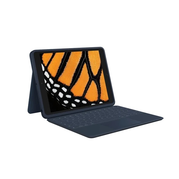 Logitech Rugged Combo 3 Touch iPad Klavye Kılıfı (7., 8. ve 9. Nesil - 2019, 2020, 2021), iPad için Trackpad ve Smart Connector ile, paket başına 10 parça, Almanca QWERTZ düzeni - Mavi ürün görseli 1