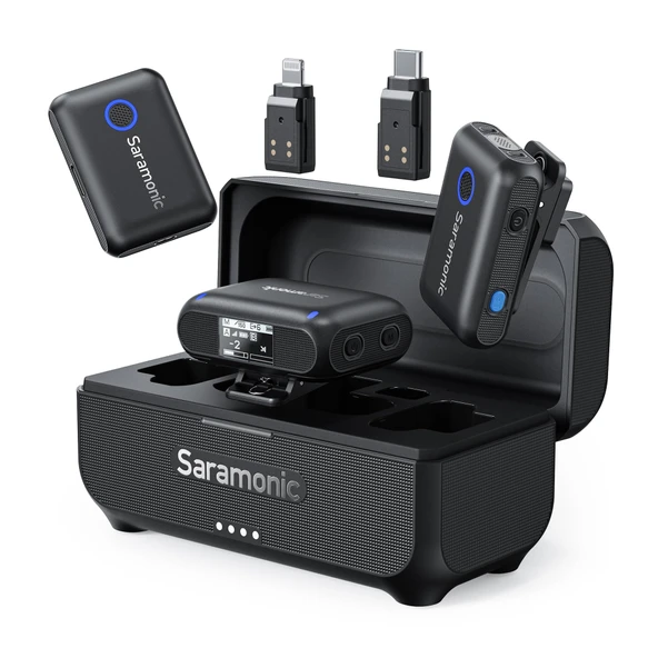 Saramonic BLINK500B2+ iPhone Android Type-C Akıllı Telefon Kamerası için Kablosuz Yaka Mikrofonu, 150 m Menzil, 20 Saat Pil Ömrü, Canlı Yayın için Kablosuz Yaka Mikrofonu, ürün görseli 1