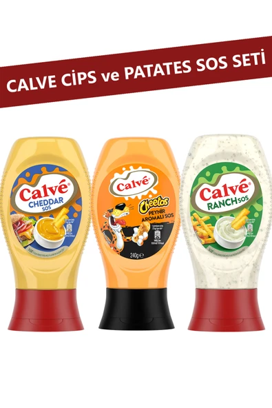 Calve Cips ve Patates Sos Seti 3’lü (Cheetos, Ranch, Cheddar Sos) ürün görseli 1