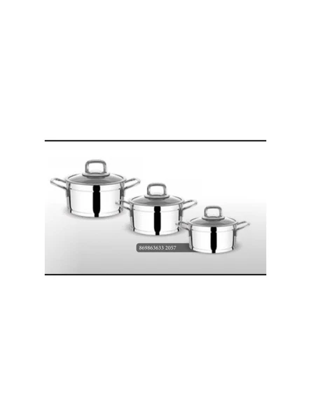 Fms Silindir 6 Parça Çelik Güveç Mini Tencere Set Metal 5008 ürün görseli 1