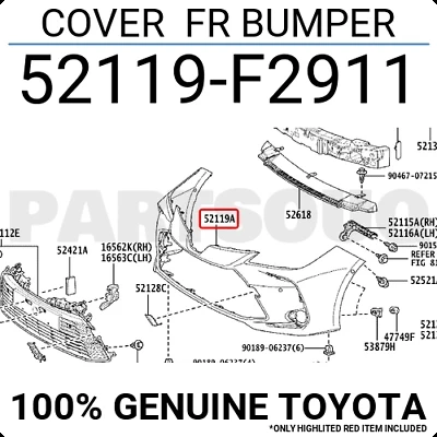 Toyota Corolla 2019-2024 Ön Tampon (Oem No:52119F2911) ürün görseli 1