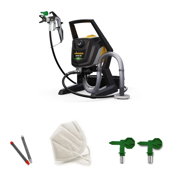 Duvar boyaları, lateks boyalar, vernikler ve cilalar için WAGNER Havasız boya püskürtme sistemi Control Pro 350 R, 15 m²-2 dk, basınç regülasyonu, 110 bar, hortum 15 m ürün görseli 1