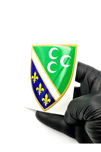 Damla Sticker Boşnak Arma Sancak Logo Sticker - Bosna Sancak Logo Sticker Damla ürün görseli 1