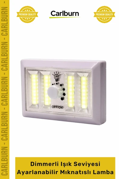 #Lamba Pilli Cob Led Beyaz Işık Aydınlatma Dimmerli Işık Seviyesi Ayarlanabilir Mıknatıslı Lamba ürün görseli 1