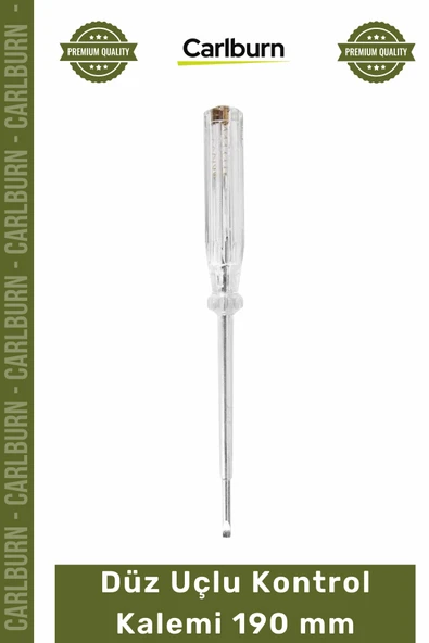 #KontrolKalemi Sağlam Elektrikçi El Aleti Çelik Uçlu Kaliteli Dayanıklı Düz Uçlu Kontrol Kalemi 190 mm ürün görseli 1