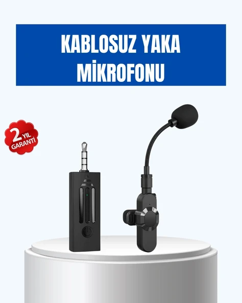 Bluetooth 5.2 Destekli Gürültü Önleyici Kablosuz Mikrofon ürün görseli 1