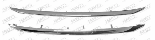 Peugeot 2008, 2013-2016 Ön Panjur Çıtası Set 2 Parça Alt - Üst Nikelajlı (Tw) (Oem No:1610144980) ürün görseli 1