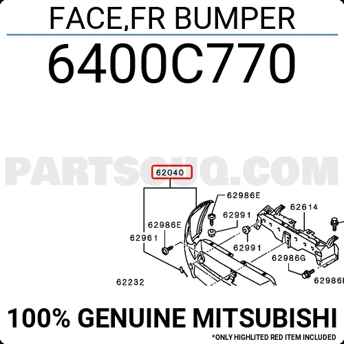 Mitsubishi Colt Ön Tampon Üst Kısmı 3/5 Kapı Astarlı 2008- (Oem No:  6400C770) ürün görseli 1