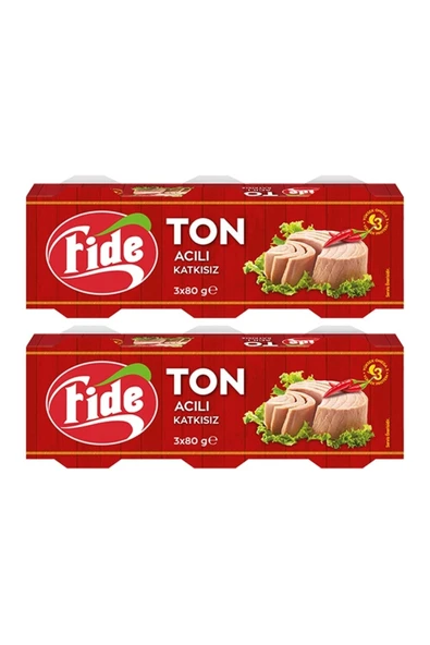 Fide Acılı Ton Balığı (3 X 80 Gr) x 2 Paket ürün görseli 1