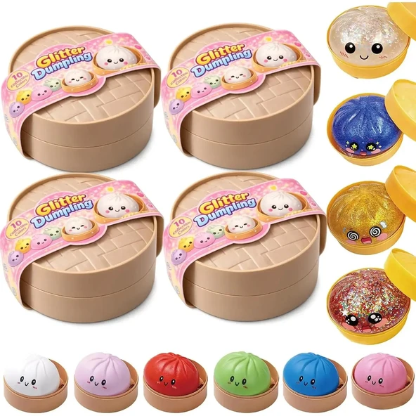 Dim Sum Viral Squishy Stres Topu Sıkılabilir Duyusal Oyuncak Çin Mantısı Kutu Şeklinde -10 Cm-1 Adet ürün görseli 1