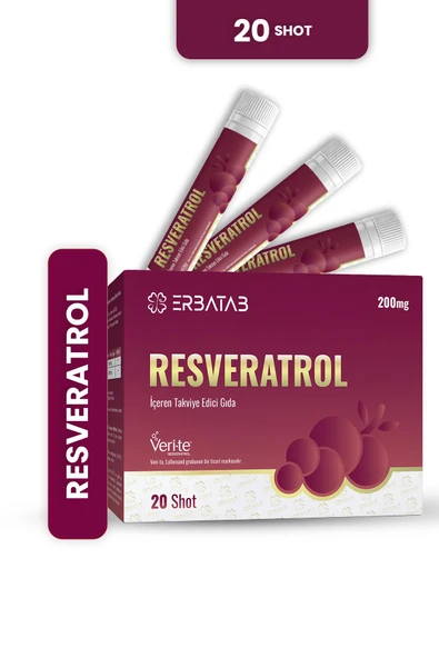 Erbatab Resveratrol Shot 200 Mg 20 Shot Ahududu Aromalı Takviye Edici Gıda ürün görseli 1