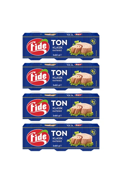 Fide Klasik Ton Balığı (3 X 80 Gr) x 4 Paket ürün görseli 1