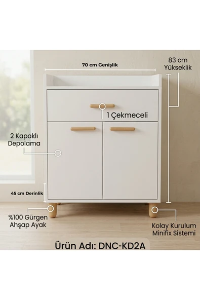 Paye Furni Lunea Kahve Dolabı Modern, Kahve Köşesi Dolabı, Mutfak Düzenleyici Çok Amaçlı Dolap DNC-KD2A ürün görseli 1